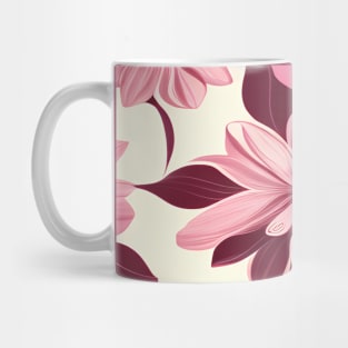 Pink and dark red floral pattern Mug